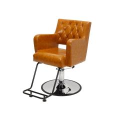 理容　美容室　新品　セット椅子　『FV-1627　アーロン』　(キャメル/丸盤)