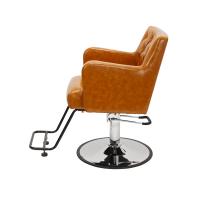 【SOLD OUT】 理容　美容室　新品　セット椅子　『FV-1627　アーロン』　(キャメル/丸盤)