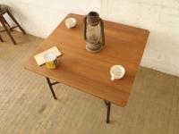 【SOLD OUT】　理容　美容室　店舗家具　『ラワン材を仕様した古い鉄脚テーブル』