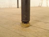 【SOLD OUT】　理容　美容室　店舗家具　『ラワン材を仕様した古い鉄脚テーブル』