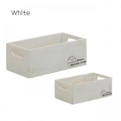 理容　美容室　備品・雑貨　『【MOKU】　木製収納ボックス 2個セット』　(ホワイト)